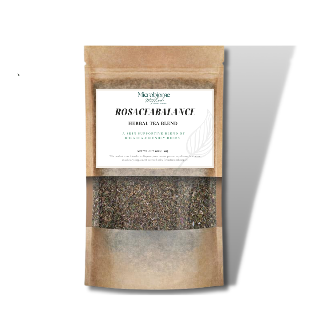 Rosacea-Support Herbal Blend for Redness-Prone, Sensitive Skin – Caffeine Free Loose Leaf – 4 oz by Microbiome Method