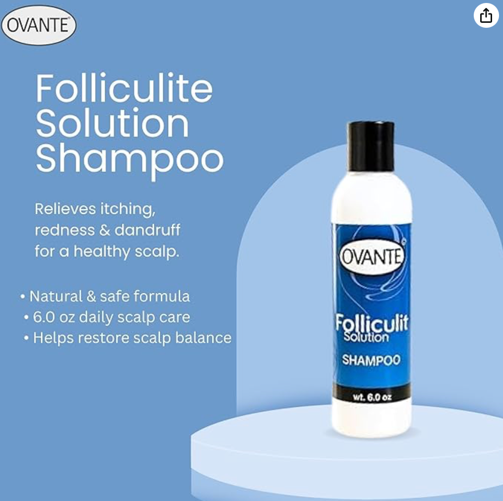 Ovante Folliculitis Shampoo | Extra Strength Anti‑Fungal, Anti‑Dandruff Treatment for Scalp Psoriasis, Itchy & Dry Scalp Relief | Dermatologist‑Reviewed Natural Herbal Formula | 8 fl oz