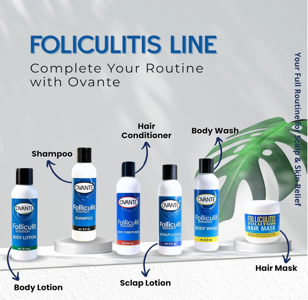 Ovante Folliculitis Shampoo | Extra Strength Anti‑Fungal, Anti‑Dandruff Treatment for Scalp Psoriasis, Itchy & Dry Scalp Relief | Dermatologist‑Reviewed Natural Herbal Formula | 8 fl oz